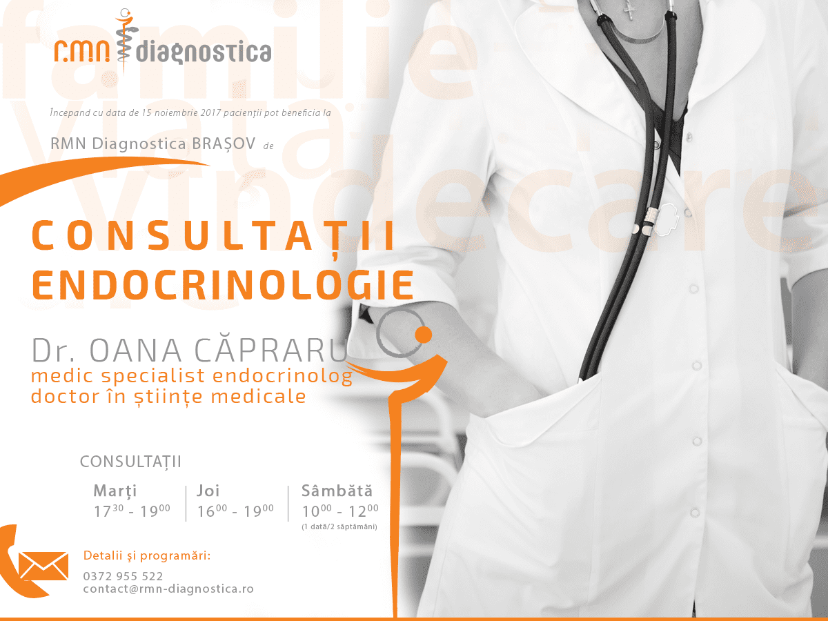 Dr Oana Maria Capraru, doctor în științe medicale, medic specialist endocrinolog rmn diagnostica