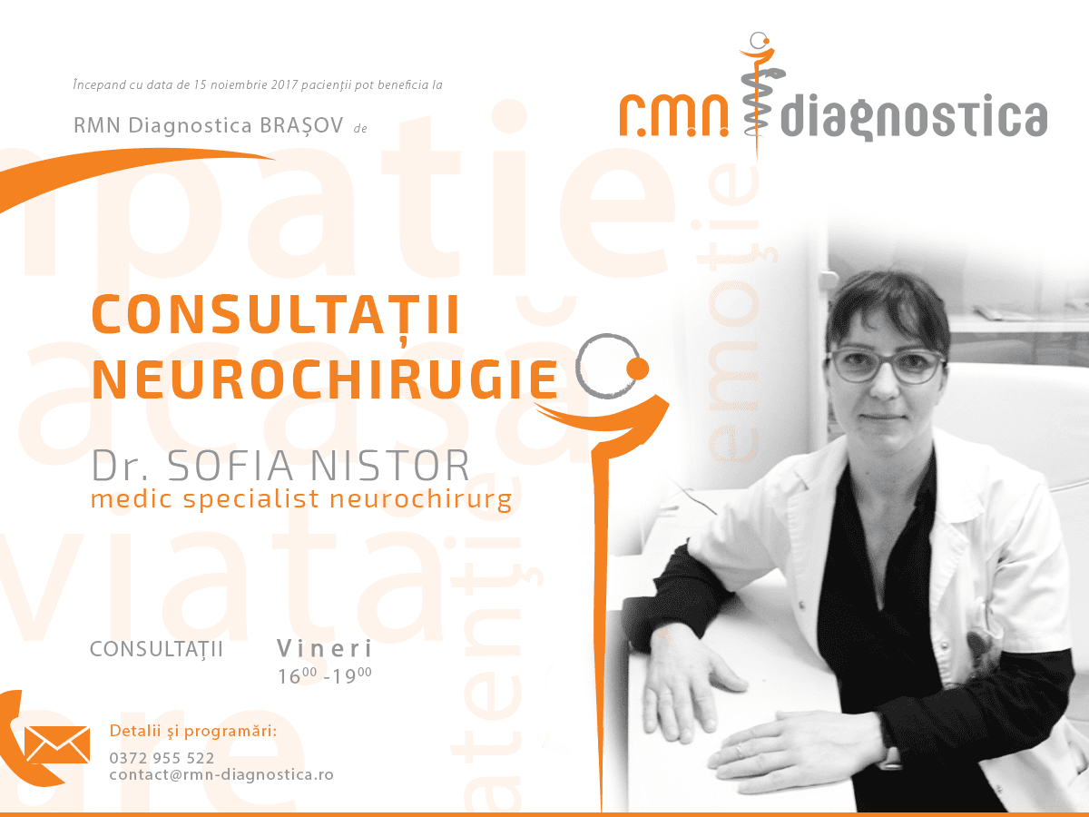 Dr. Sofia Nistor medic specialist neurochirurgie - clinica imagistica medicala, clinica rmn, rmn diagnostica