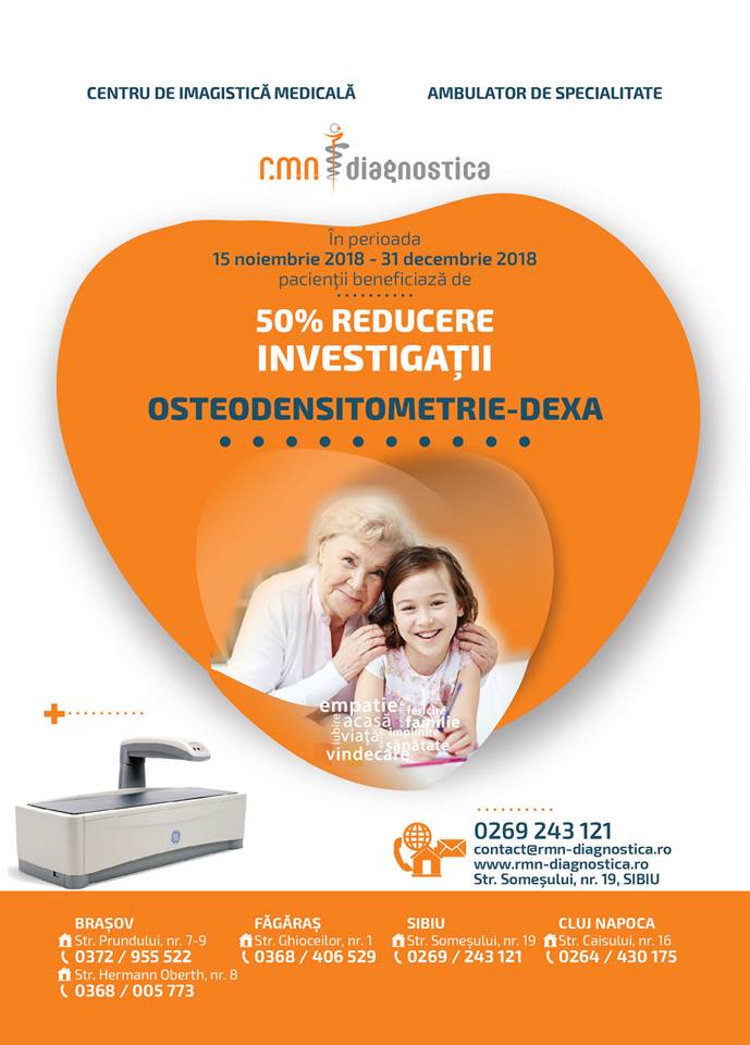 Investigatii de osteodensitometrie dexa Sibiu