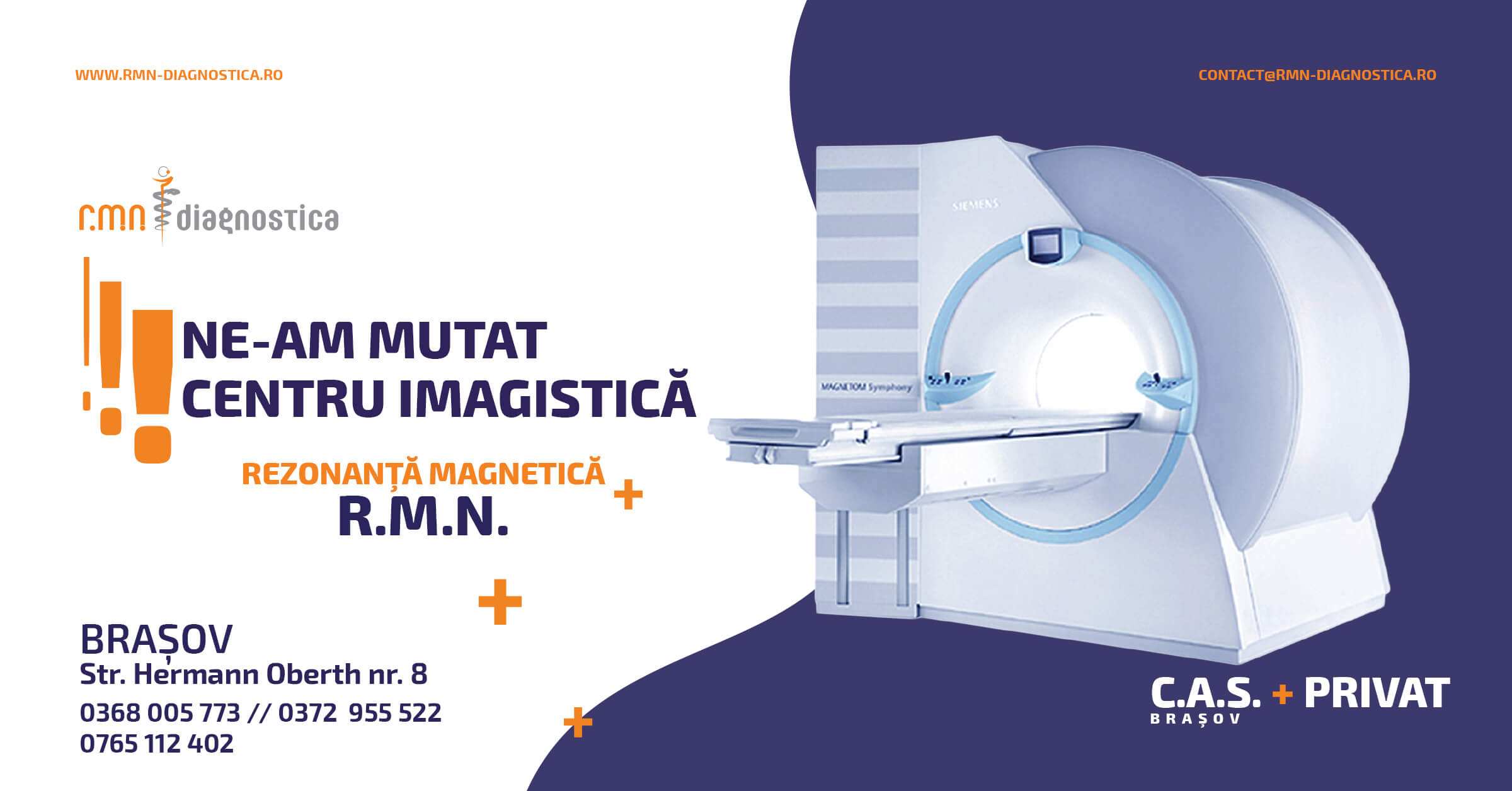 Mutare RMN in BV RMN Diagnostica Brasov
