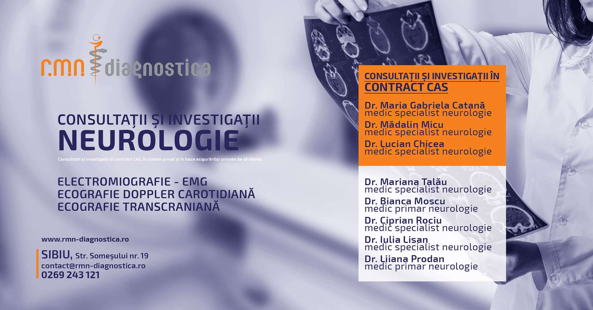 Consultații și investigații NEUROLOGIE la RMN Diagnostica Sibiu