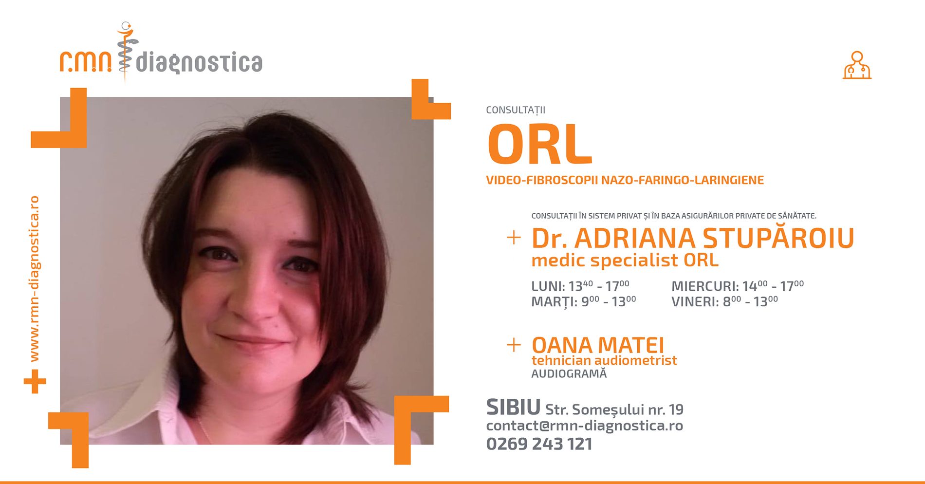 ORL și audiometrie la RMN Diagnostica Sibiu