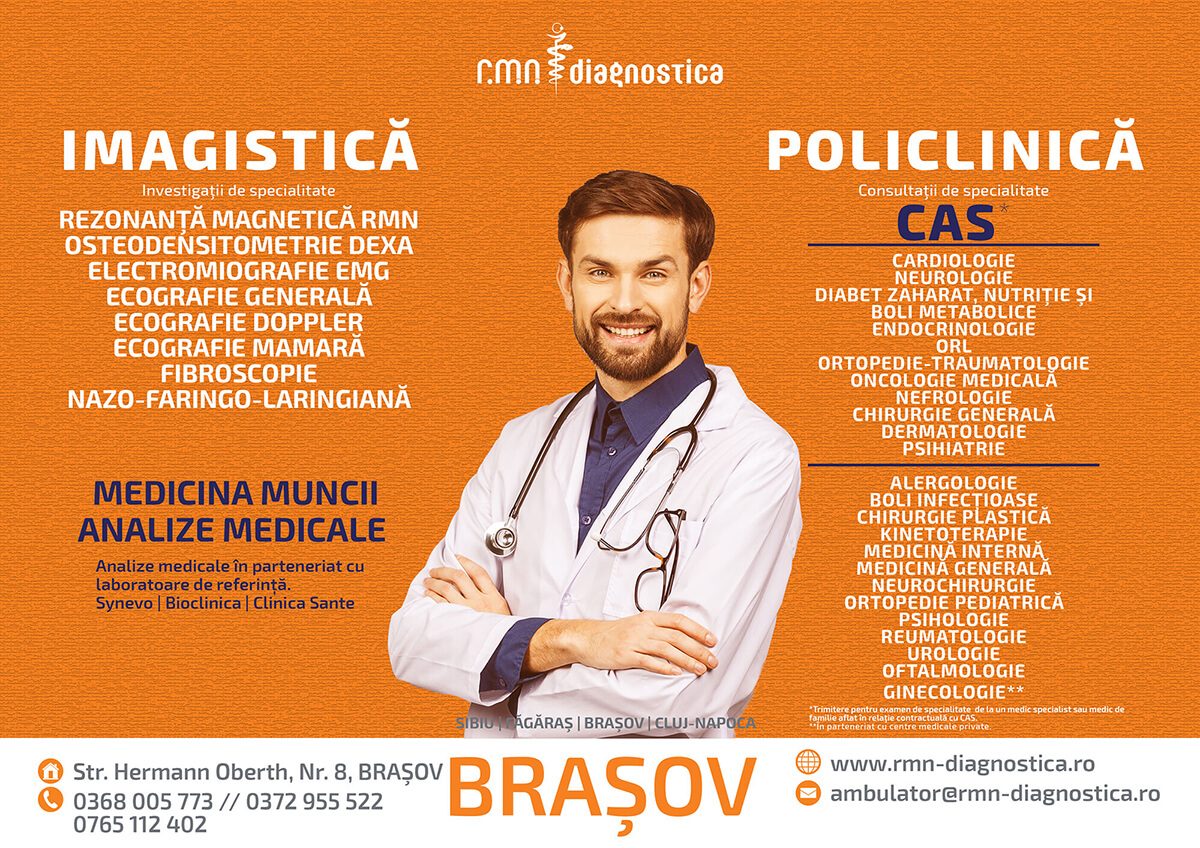 RMN Diagnostica Braşov oferă investigaţii la preţ redus la trei ani de la înfiinţare