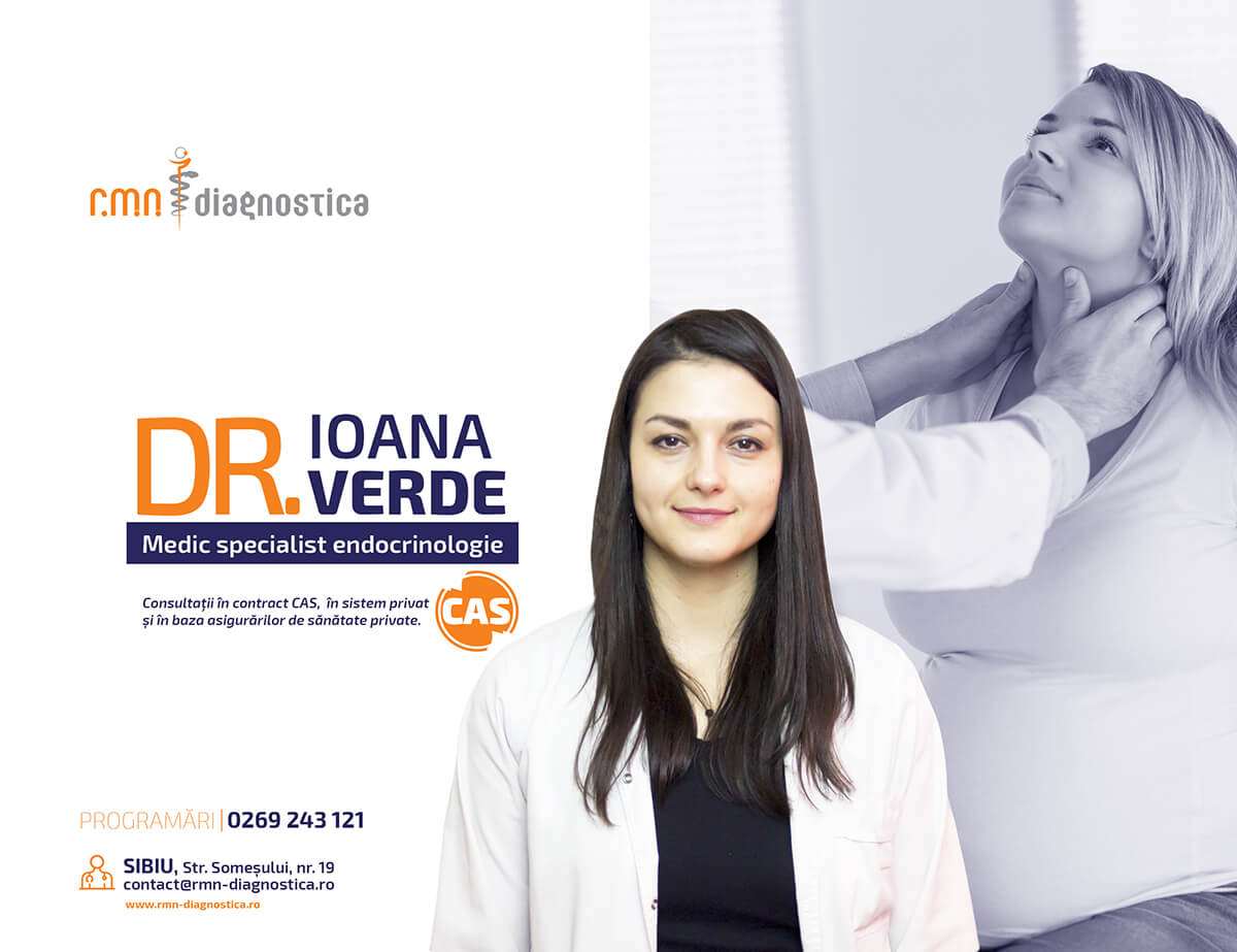 Dr Ioana Verde, medic specialist endocrinologie în cadrul centrului RMN Diagnostica Sibiu