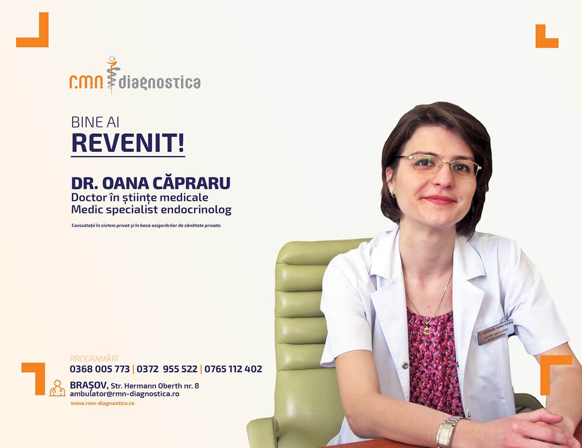 Dr. Oana Căpraru revine la RMN Diagnostica Brașov