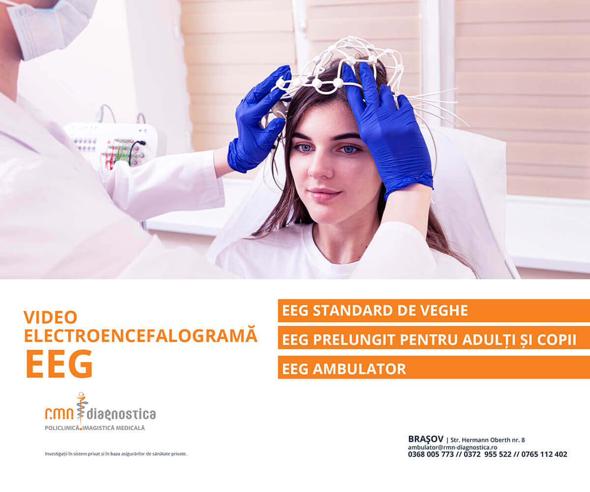Doamna doctor Adriana Albeanu, medic primar neurologie pediatrică, doctor în medicină este cea care efectuează Electroencefalogramă EEG în cadrul centrului nostru de la RMN Diagnostica Brașov.