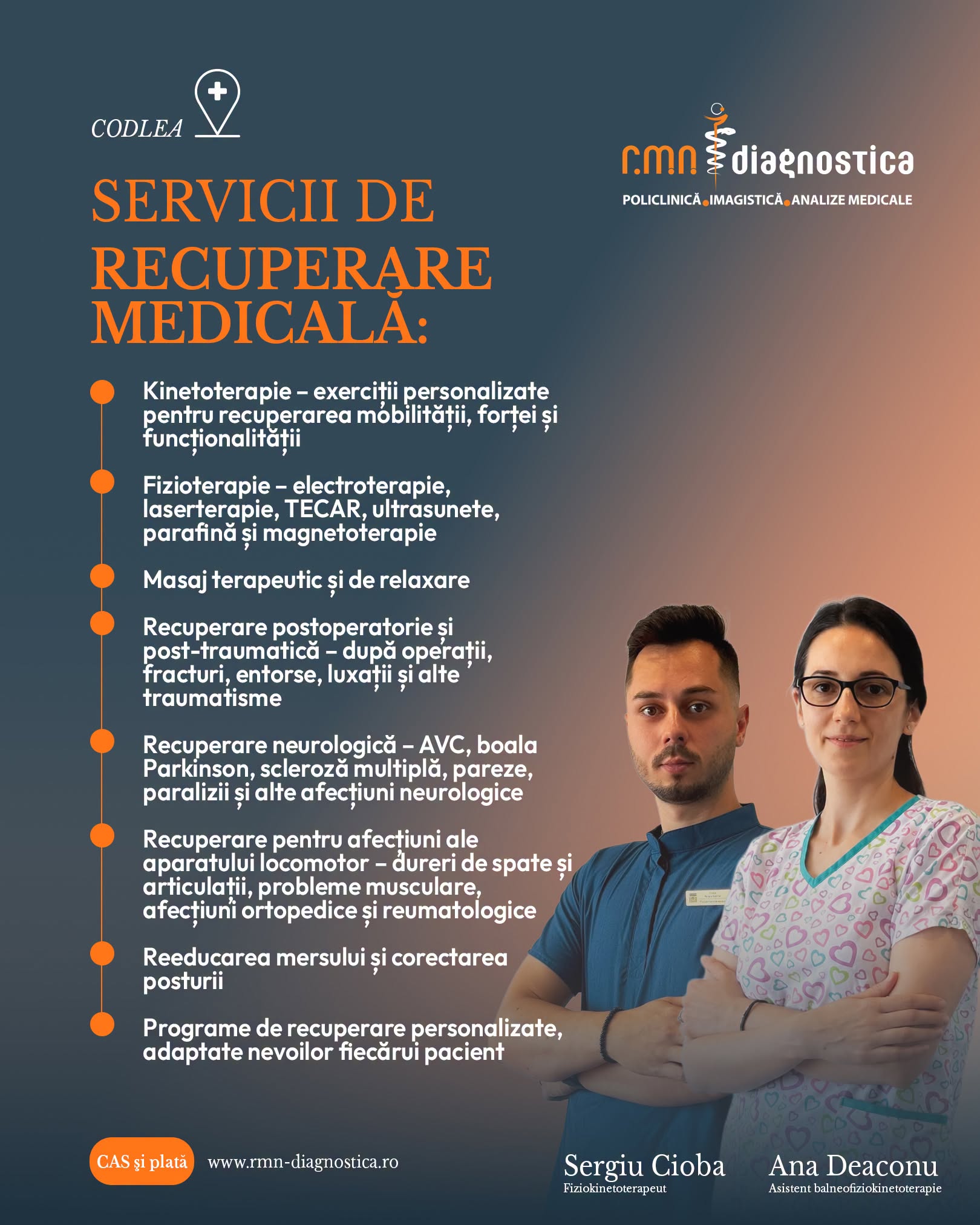 kinetoterapie - reabilitare medicala codlea rmn diagnostica